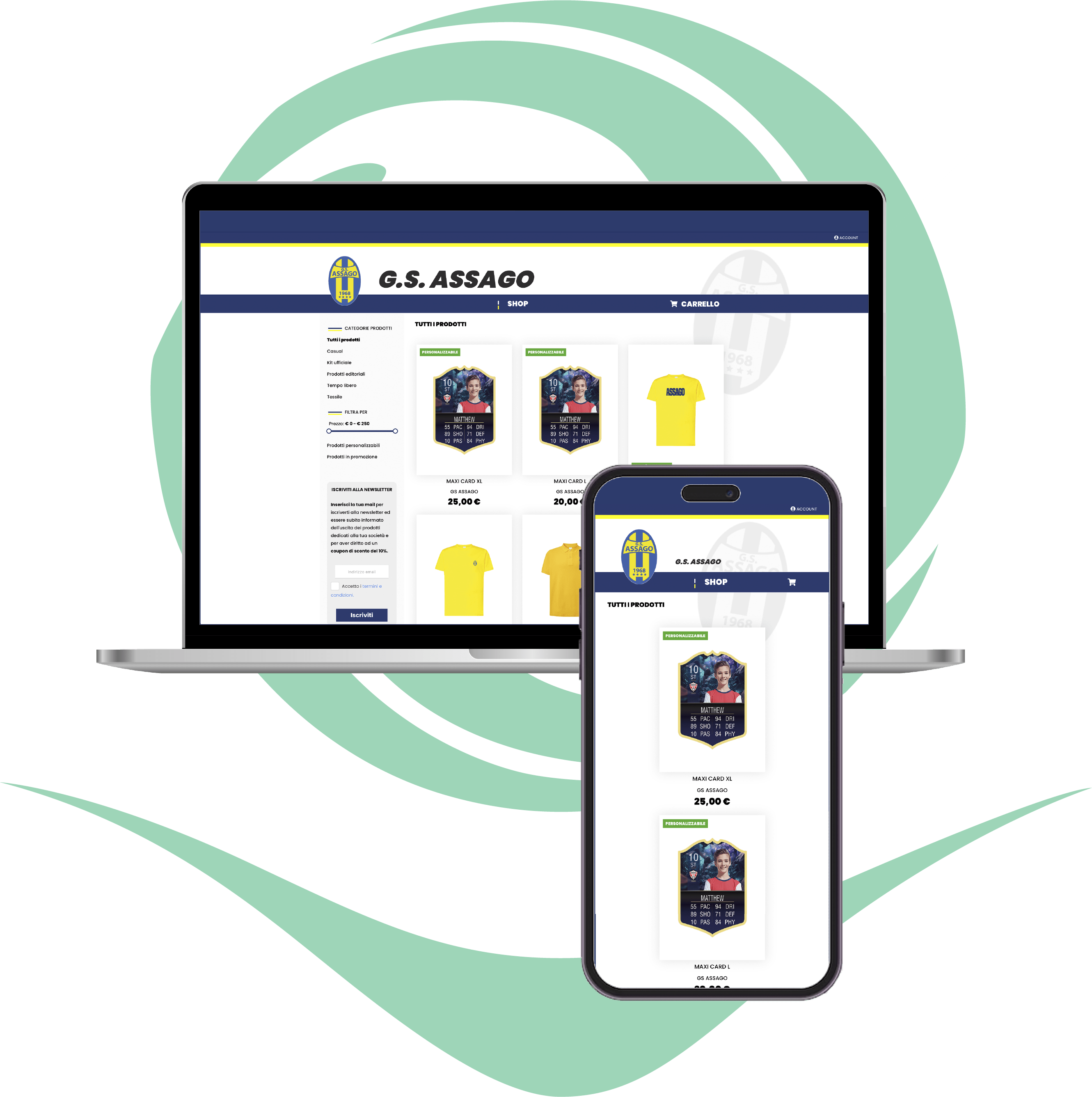 Shop online società sportiva