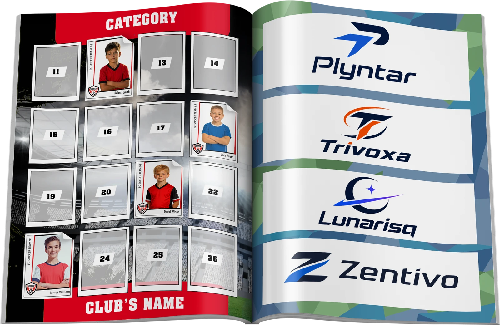Album interior: sticker and sponsor pages