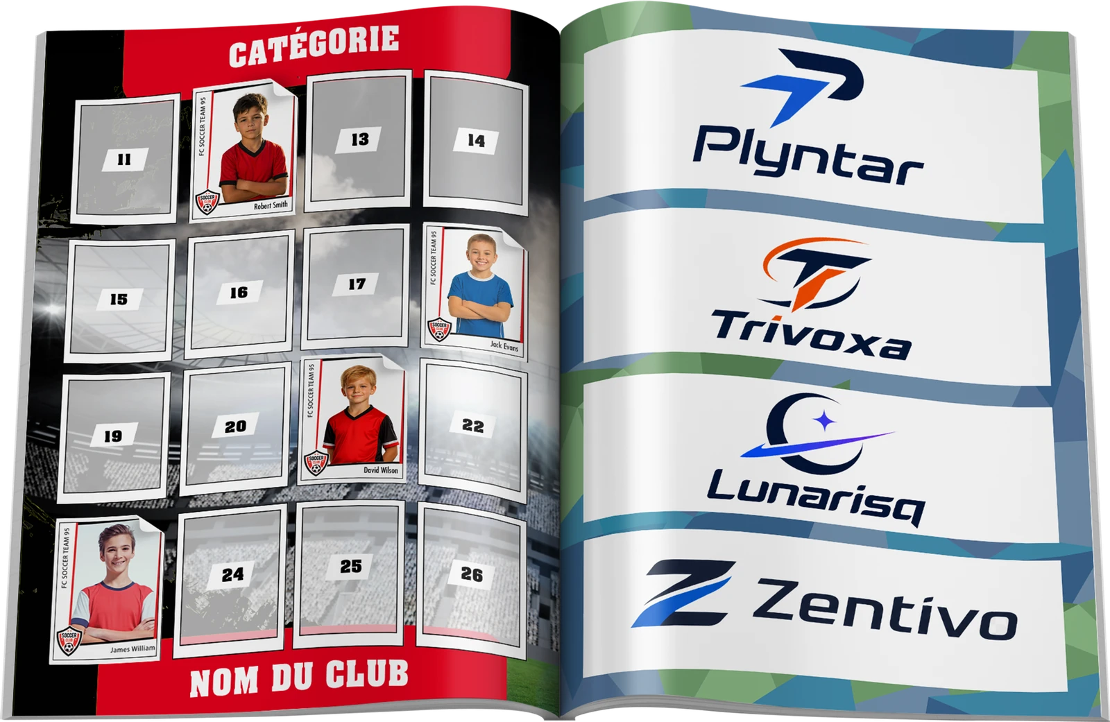 Intérieur de l'album : pages vignettes et sponsors